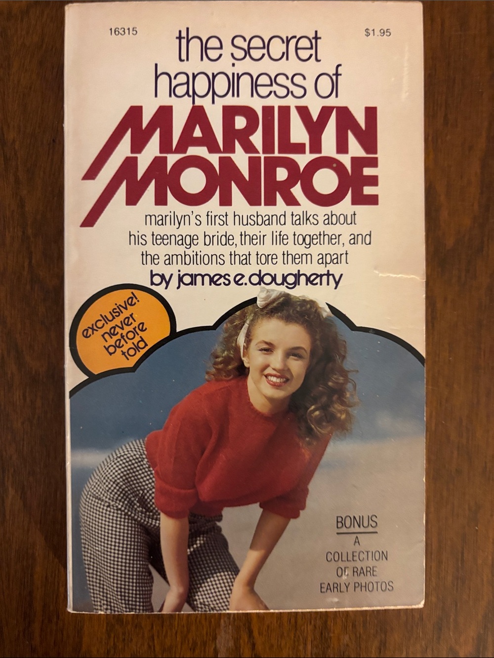 The Secret Happiness of Marilyn Monroe — Red Sweater Vintage Book Cover